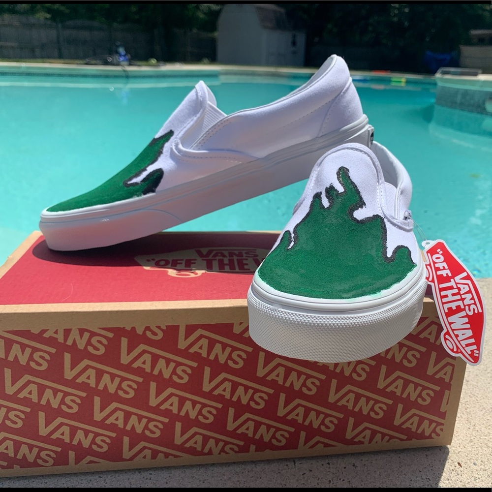 Green Flame Vans